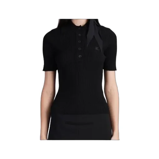Short-Sleeved Ribbed Polo Shirt