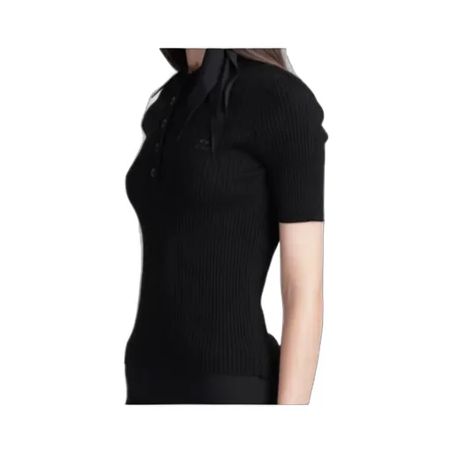 Short-Sleeved Ribbed Polo Shirt