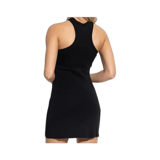Contrasted-Trim Sleeveless Mini Dress