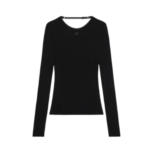 Lingerie-Detailed Ribbed-Knit Jumper