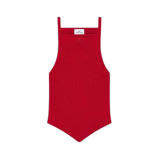 Pointy Rib Knit Tank Top