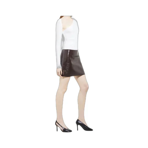 Oblique Vinyl Mini Skirt
