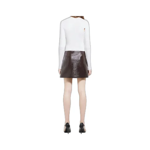 Oblique Vinyl Mini Skirt