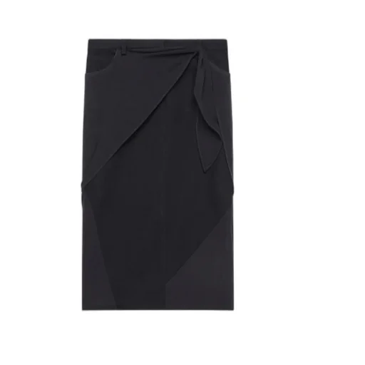 Draped Denim Skirt