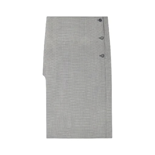 Oblique Houndstooth Midi Skirt