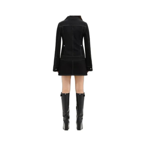 2-Pocket Topstitched Denim Mini Skirt