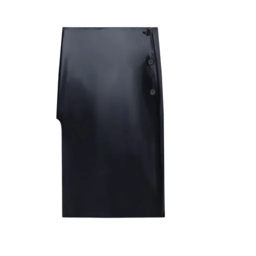 Latex Effect Oblique Skirt
