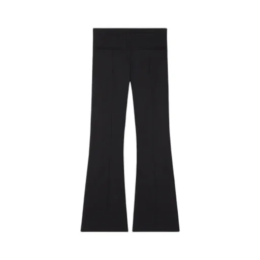 Wool Blend Flared Mid-Rise Pants