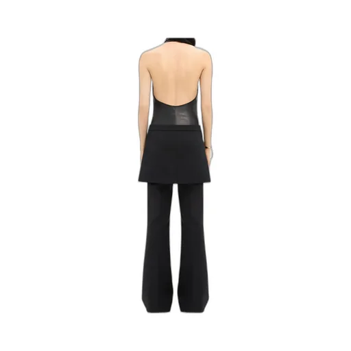 Wool Blend Flared Mid-Rise Pants