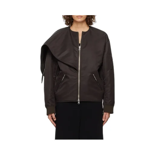 Bow Collar Oversized Bomber Jacket