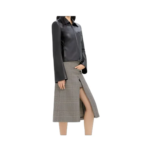 Zip-Fastening Leather Jacket