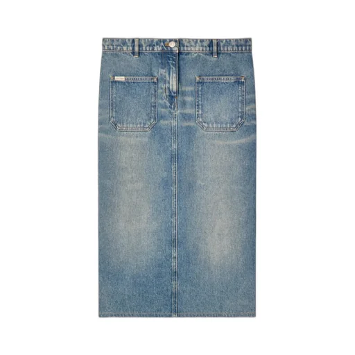 Denim Midi Pencil Skirt