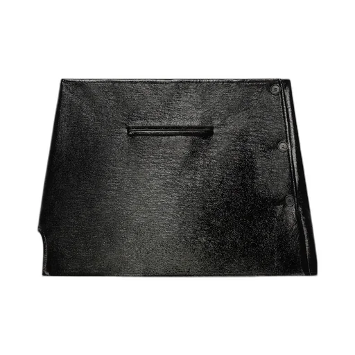 Oblique Vinyl Mini Skirt