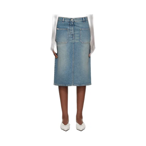 Denim Midi Pencil Skirt