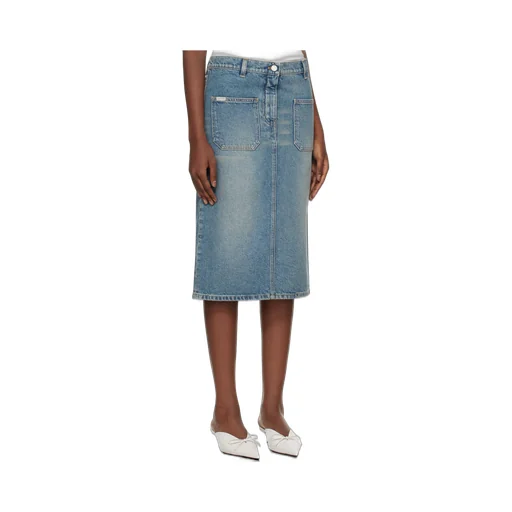 Denim Midi Pencil Skirt