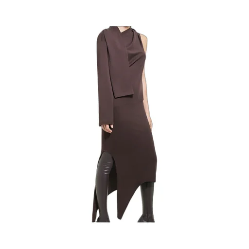 Off-Shoulder Cut-Out Midi Dress
