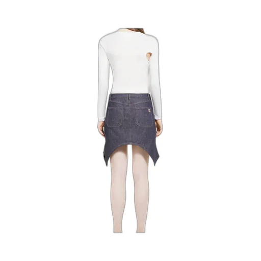 Slash Logo-Embroidered Asymmetric Neck T-Shirt