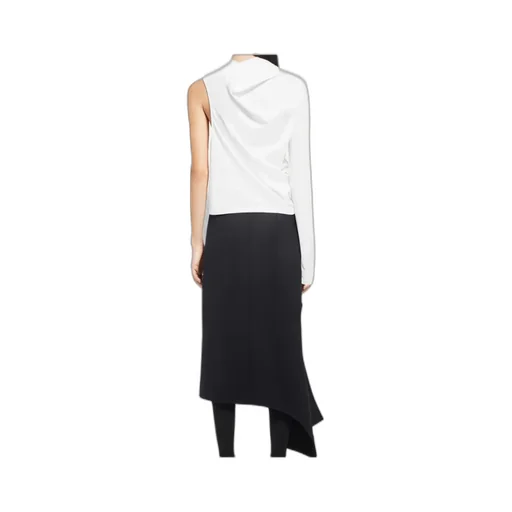Asymmetric Off-Shoulder Draped T-Shirt