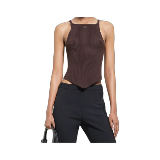 Pointy Ribbed Tank Top