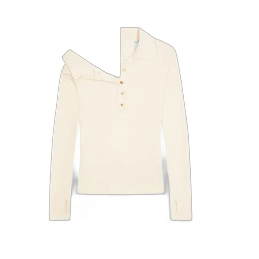 Button-Fastened Knitted Jumper