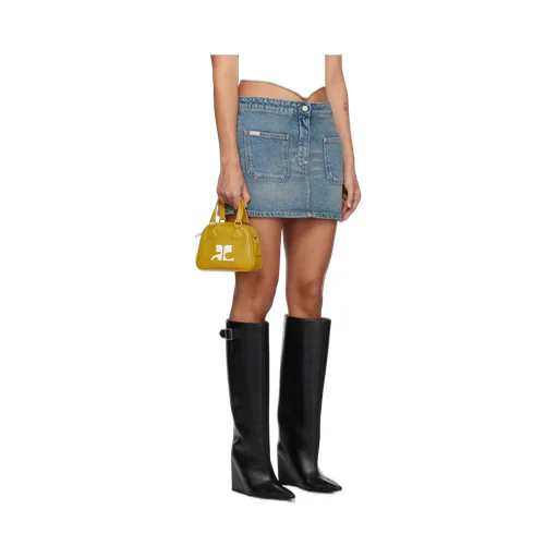 Logo-Embroidered Denim Mini Skirt