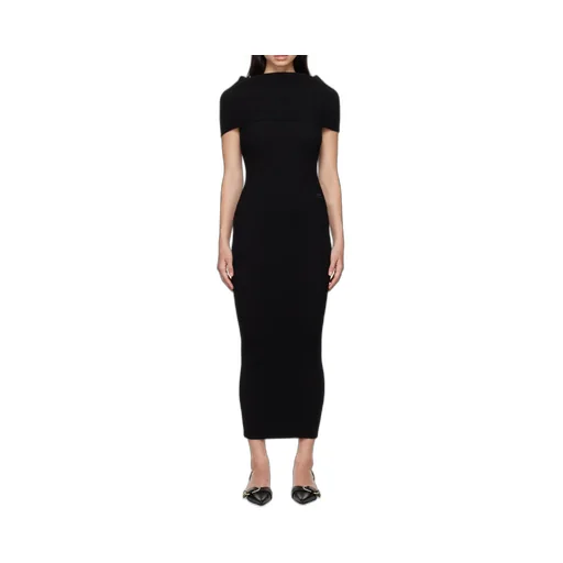 Twist Rib-Knit Long Dress
