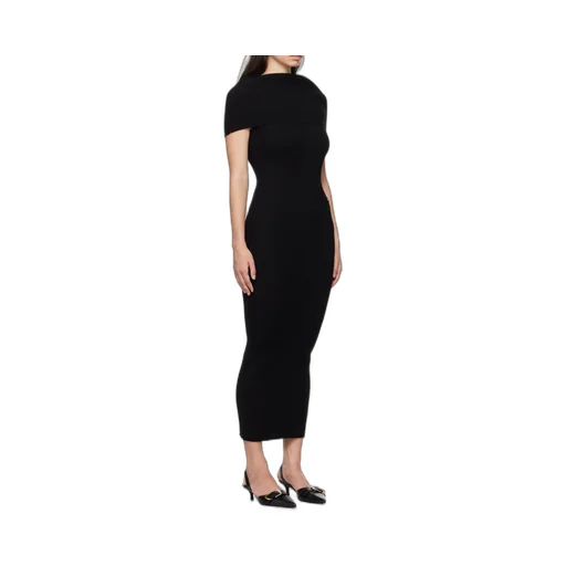 Twist Rib-Knit Long Dress