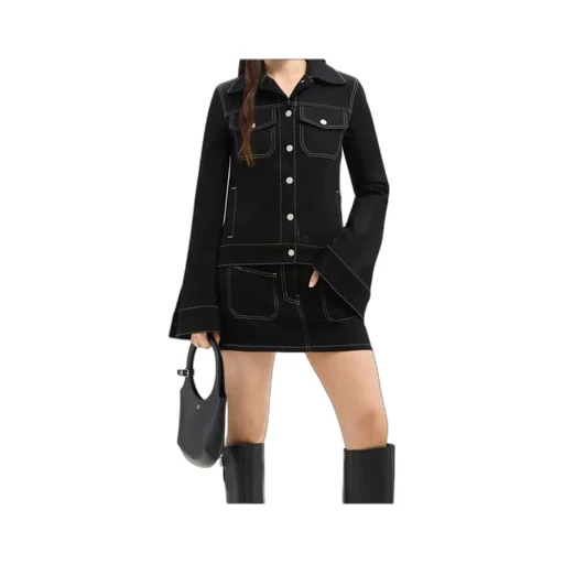 Collared Button-Up Denim Jacket
