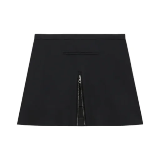 Mid-Rise Zip-Detailed Twill Mini Skirt
