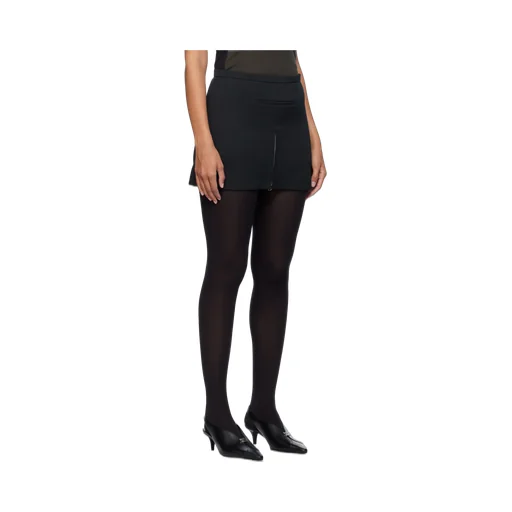 Mid-Rise Zip-Detailed Twill Mini Skirt
