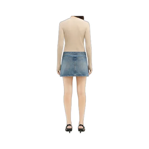 Logo-Embroidered Denim Mini Skirt