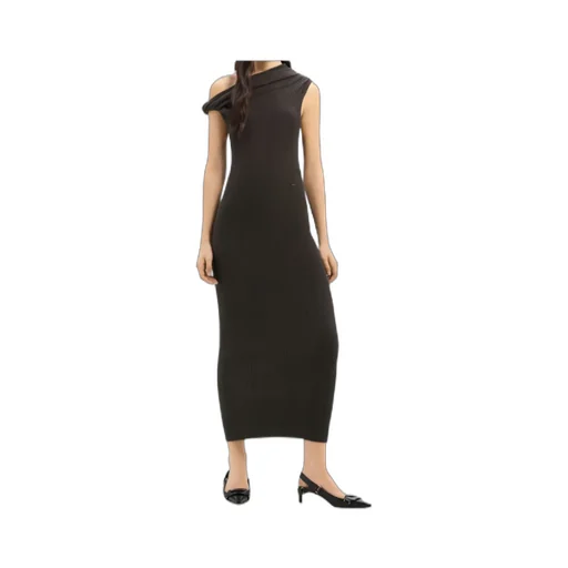 Twist Rib Knit Long Dress