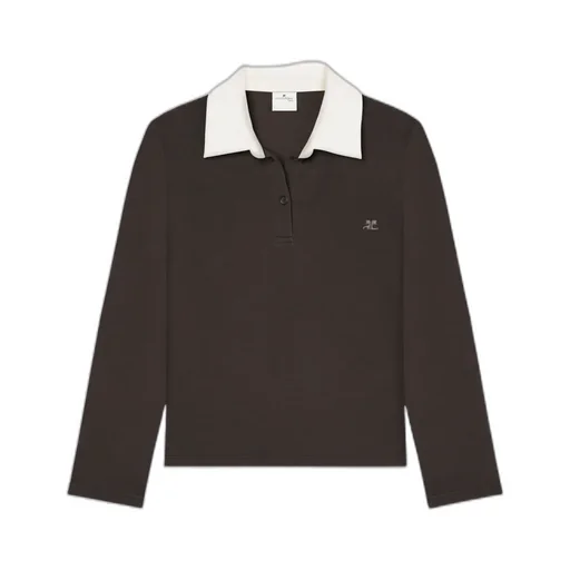 Contrasting Logo Embroidered Polo Shirt