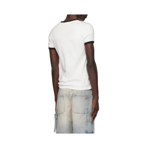 Contrast Crewneck Straight Hem T-Shirt