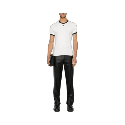 Contrast Crewneck Straight Hem T-Shirt