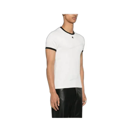 Contrast Crewneck Straight Hem T-Shirt