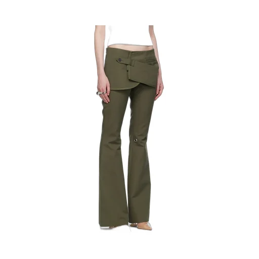 Layered-Skirt Bootcut Trousers