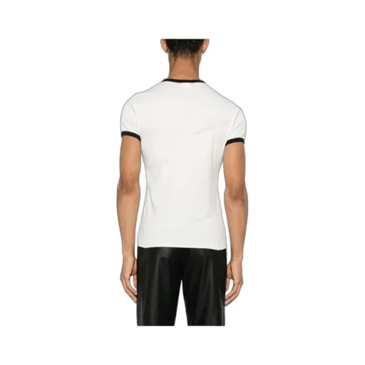 Contrast Crewneck Straight Hem T-Shirt