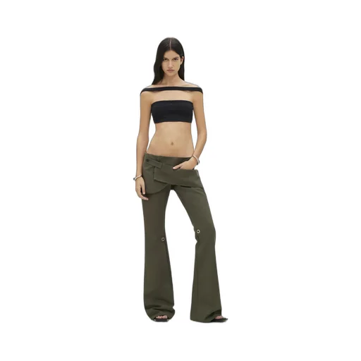 Layered-Skirt Bootcut Trousers