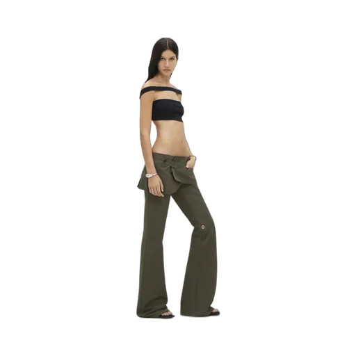 Layered-Skirt Bootcut Trousers