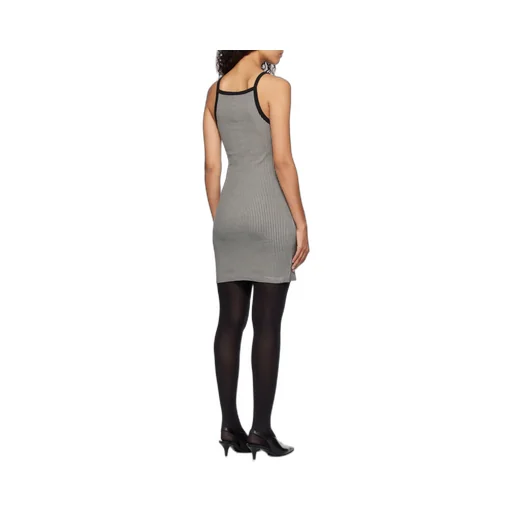 Houndstooth-Pattern Straight Hem Mini Dress