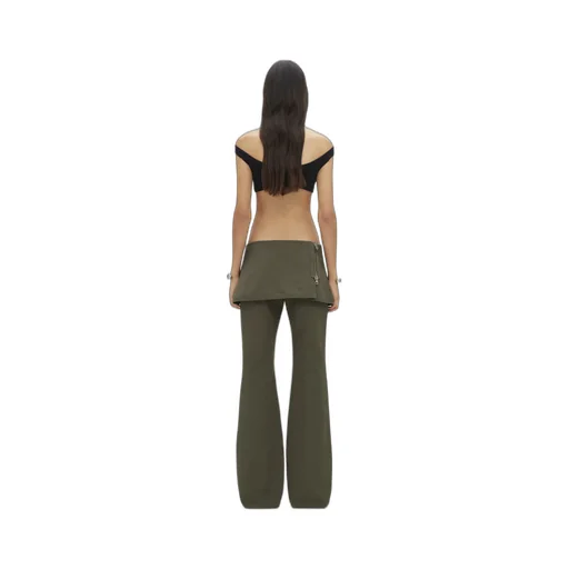 Layered-Skirt Bootcut Trousers
