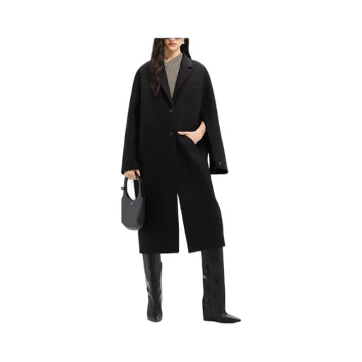 Cocoon Single-Breasted Long Coat