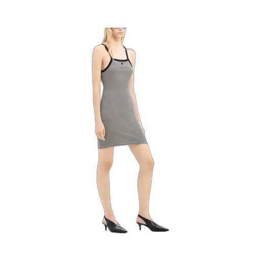 Houndstooth-Pattern Straight Hem Mini Dress