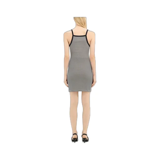 Houndstooth-Pattern Straight Hem Mini Dress