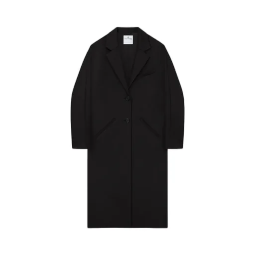Cocoon Single-Breasted Long Coat