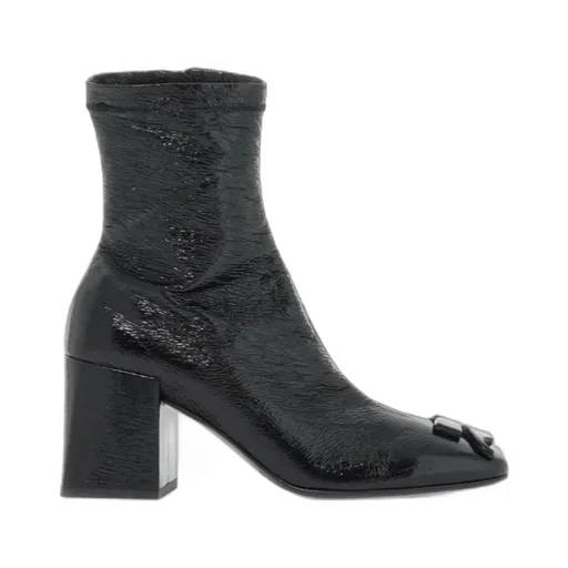 Zip Detailed Square Toe Ankle Boots