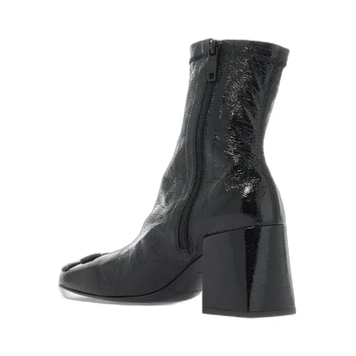 Zip Detailed Square Toe Ankle Boots