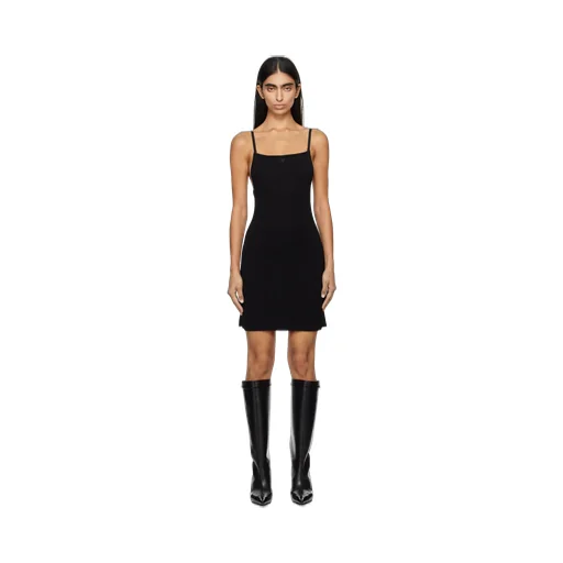 Sleeveless Ribbed-Knit Mini Dress