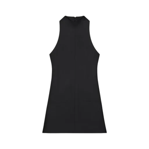 Sleeveless Twill A-Line Dress